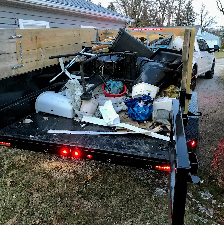 Roll-off dumpster delivered to a residential driveway in Tioga